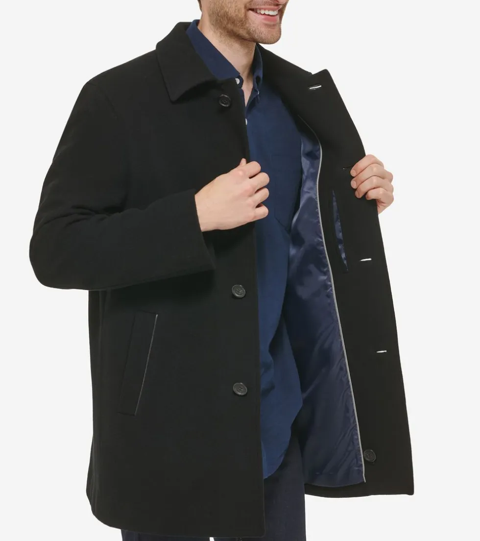 Cole Haan Wool Coats|Car Coats & Blazers*Men's Wool Cashmere Top Coat Black