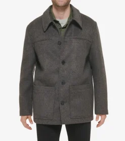 Cole Haan Wool Coats|Car Coats & Blazers*Men's Wool Patch Pocket Jacket Grey