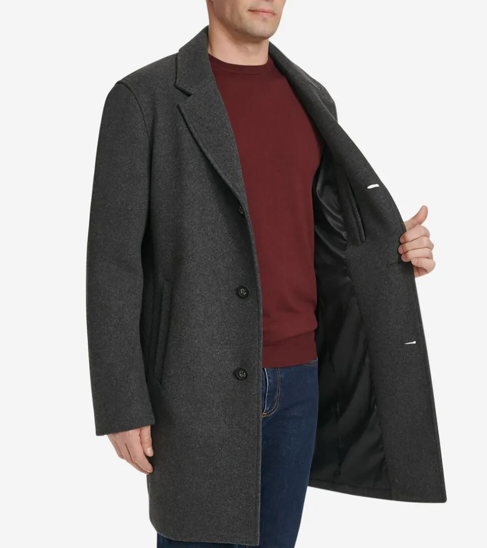 Cole Haan Wool Coats|Car Coats & Blazers*Men's Wool Top Coat Charcoal