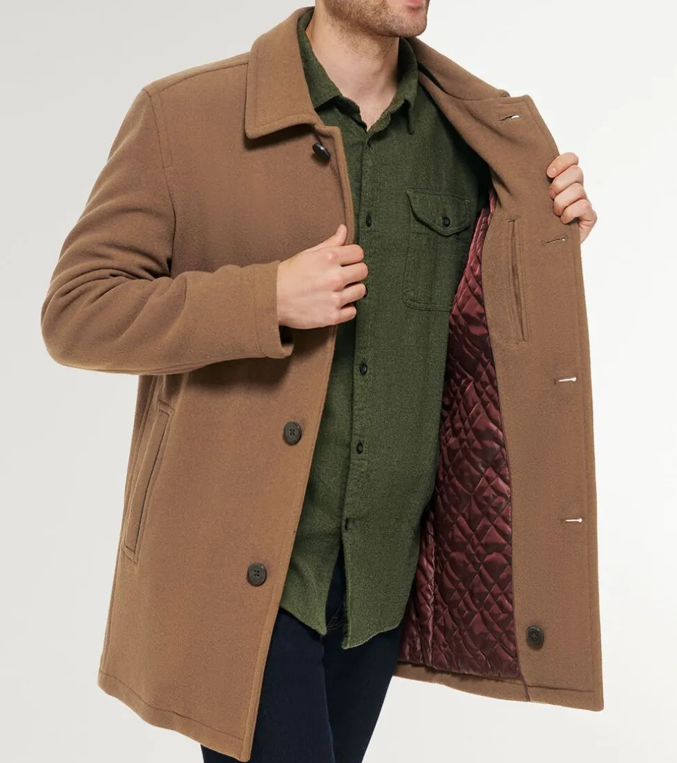 Cole Haan Outerwear|Wool Coats*Men's Wool-Blend Car Coat Camel