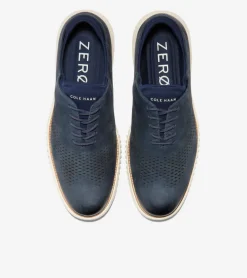 Cole Haan Extended Sizes & Widths|Dress Shoes*Men's 2.ZER&Oslash;GRAND Laser Wingtip Oxfords NavyBlazer-Ivory