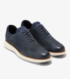Cole Haan Extended Sizes & Widths|Dress Shoes*Men's 2.ZER&Oslash;GRAND Laser Wingtip Oxfords NavyBlazer-Ivory