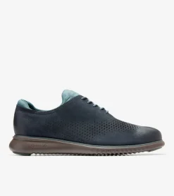 Cole Haan Dress Shoes|Oxfords*Men's 2.ZER&Oslash;GRAND Laser Wingtip Oxfords Blueberry-Lava-NorthAtlantic