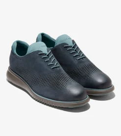 Cole Haan Dress Shoes|Oxfords*Men's 2.ZER&Oslash;GRAND Laser Wingtip Oxfords Blueberry-Lava-NorthAtlantic