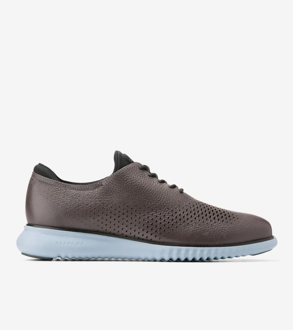 Cole Haan Extended Sizes & Widths|Dress Shoes*Men's 2.ZERØGRAND Laser Wingtip Oxfords Pavement-CelestialBlue-Black