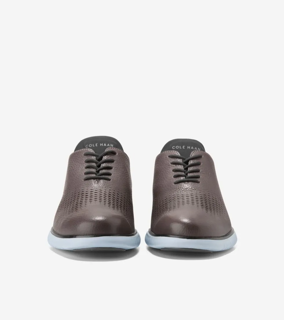 Cole Haan Extended Sizes & Widths|Dress Shoes*Men's 2.ZERØGRAND Laser Wingtip Oxfords Pavement-CelestialBlue-Black
