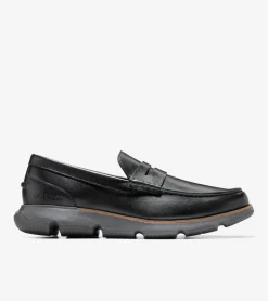 Cole Haan Extended Sizes & Widths|Loafers & Drivers*Men's 4.ZERØGRAND Penny Loafers Black-GrayPinstripe