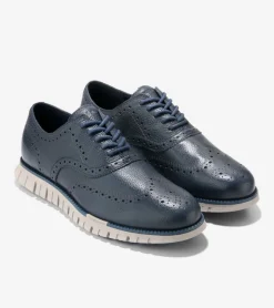 Cole Haan Oxfords*Men's ZER&Oslash;GRAND Remastered Wingtip Oxfords Blueberry-EnsignBlue-Dove