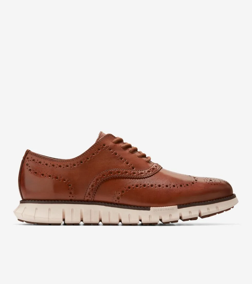 Cole Haan Extended Sizes & Widths|Dress Shoes*Men's ZERØGRAND Remastered Wingtip Oxfords BritishTan-Ivory