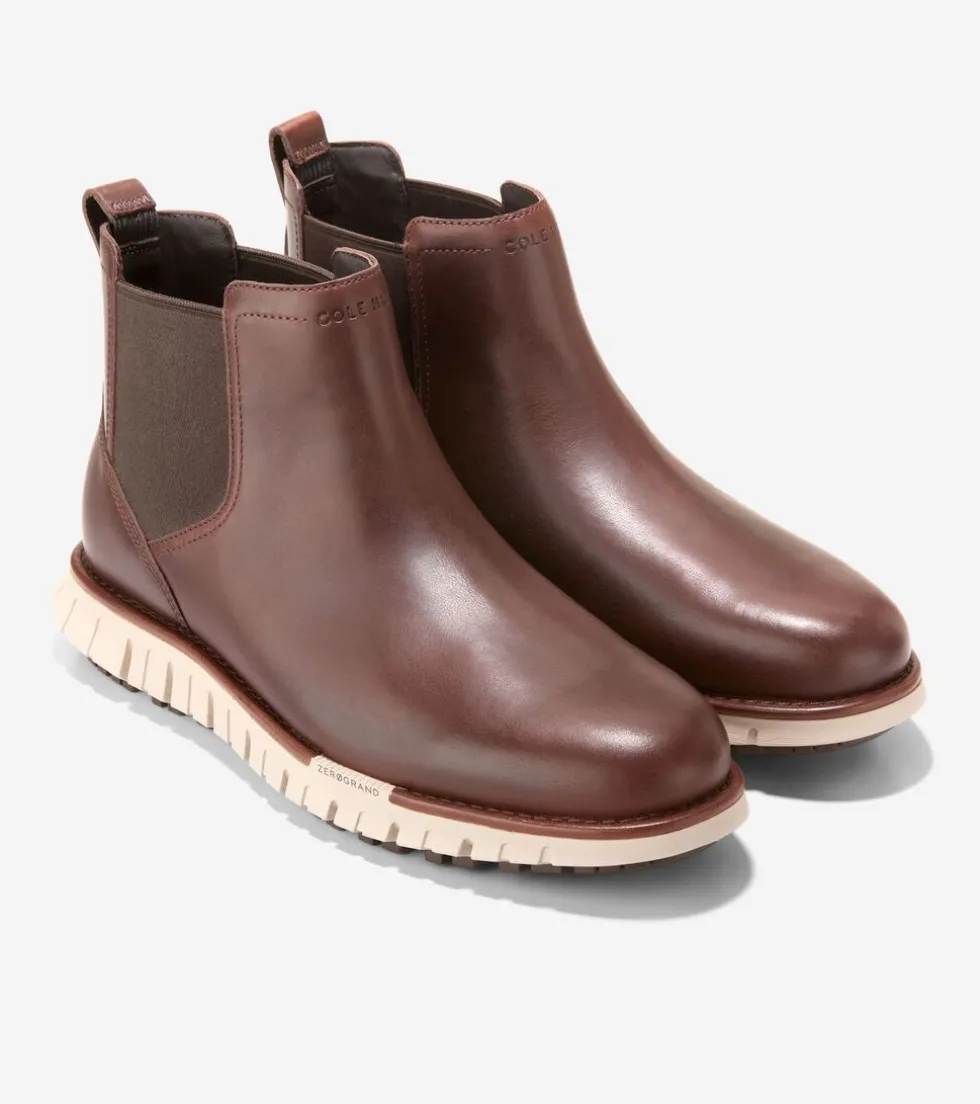Cole Haan Extended Sizes & Widths|Boots*Men's ZERØGRAND Remastered Waterproof Chelsea Boots DarkCoffee-OxfordTan