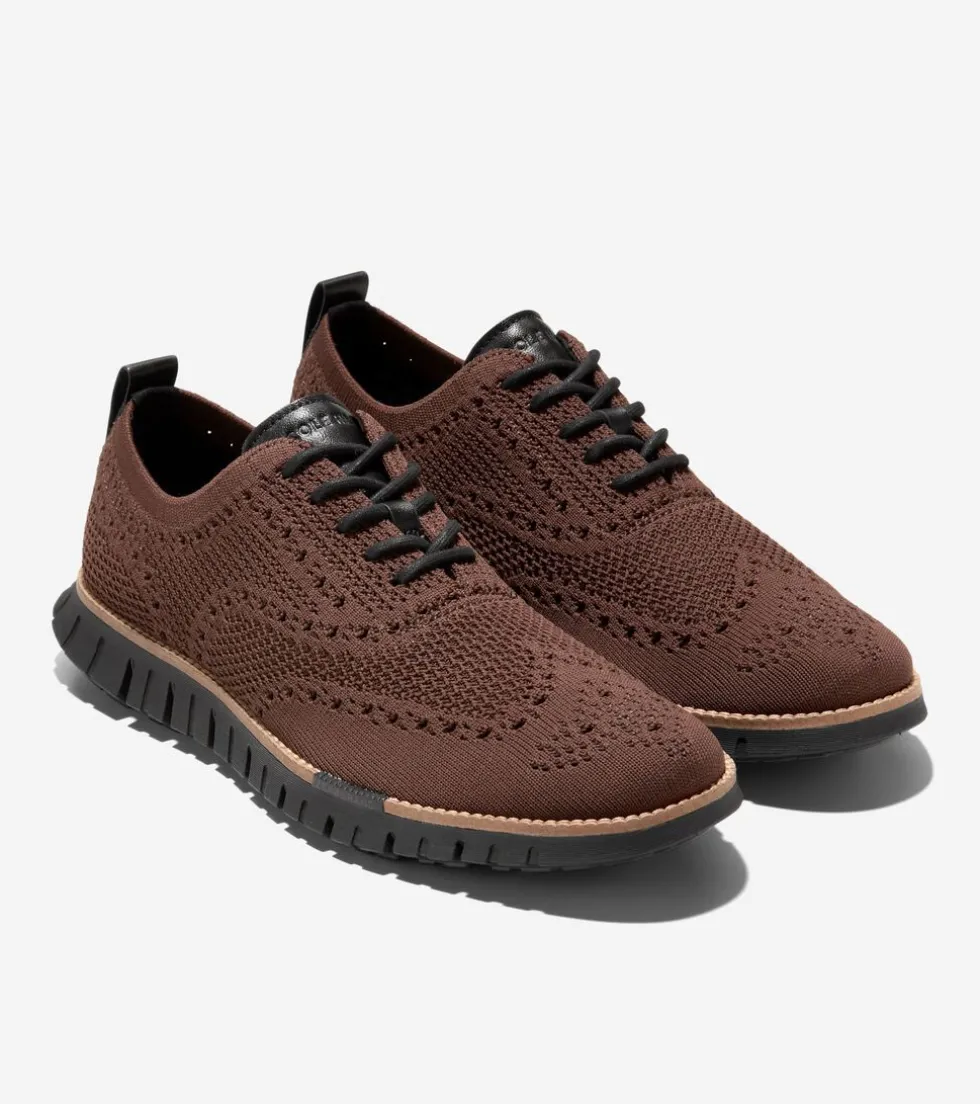Cole Haan Extended Sizes & Widths|Oxfords*Men's ZERØGRAND Remastered Stitchlite™ Wingtip Oxfords Madeira-Black