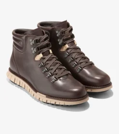 Cole Haan Boots*Men's ZER&Oslash;GRAND Remastered Waterproof Hiking Boots DarkChocolate-Black