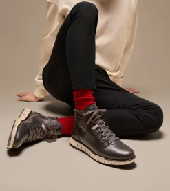 Cole Haan Boots*Men's ZER&Oslash;GRAND Remastered Waterproof Hiking Boots DarkChocolate-Black
