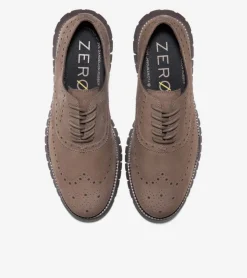Cole Haan Extended Sizes & Widths|Oxfords*Men's ZERØGRAND Remastered Wingtip Oxfords Lava-Truffle-Chocolate