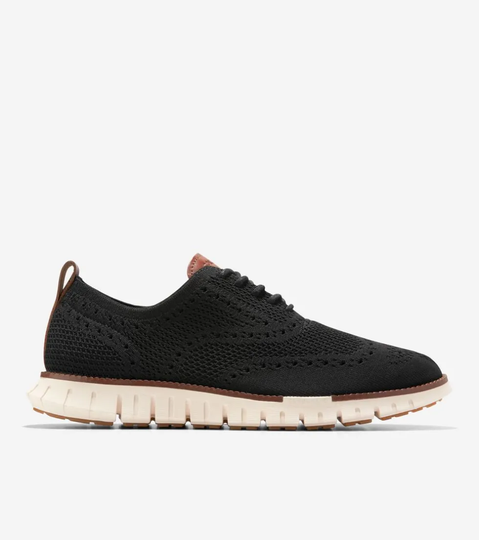 Cole Haan Extended Sizes & Widths|Dress Shoes*Men's ZERØGRAND Remastered Stitchlite™ Wingtip Oxfords BlackStitchlite™-Ivory