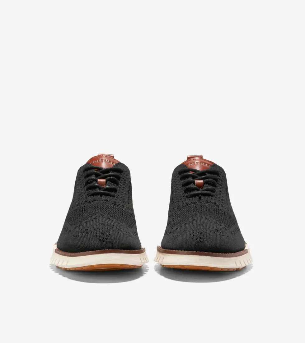 Cole Haan Extended Sizes & Widths|Dress Shoes*Men's ZERØGRAND Remastered Stitchlite™ Wingtip Oxfords BlackStitchlite™-Ivory