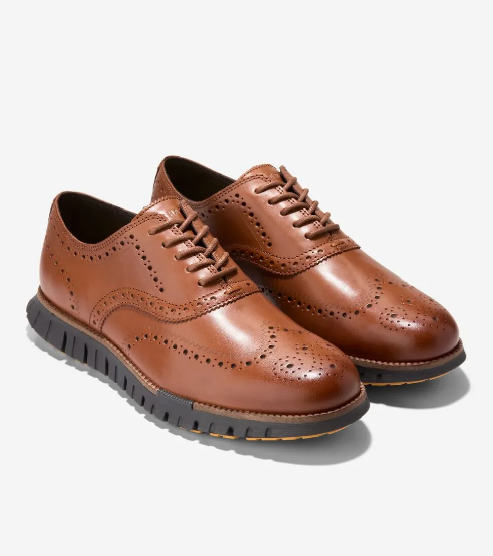 Cole Haan Extended Sizes & Widths|Dress Shoes*Men's ZERØGRAND Remastered Wingtip Oxfords BritishTan-Java