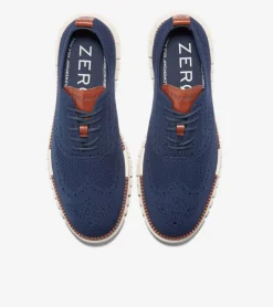 Cole Haan Extended Sizes & Widths|Dress Shoes*Men's ZERØGRAND Remastered Stitchlite™ Wingtip Oxfords MarineBlueStitchlite™-Ivory
