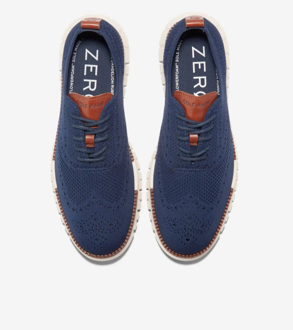 Cole Haan Extended Sizes & Widths|Dress Shoes*Men's ZERØGRAND Remastered Stitchlite™ Wingtip Oxfords MarineBlueStitchlite™-Ivory