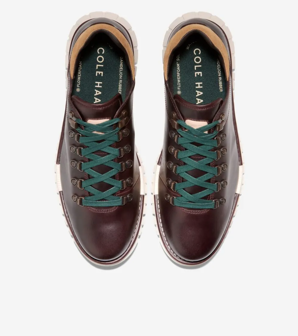 Cole Haan Boots*Men's ZERØGRAND Remastered Waterproof Low Hiking Boots DeepMahogany-LightAmber