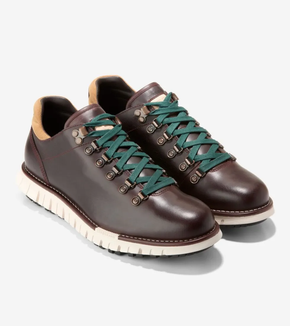 Cole Haan Boots*Men's ZERØGRAND Remastered Waterproof Low Hiking Boots DeepMahogany-LightAmber