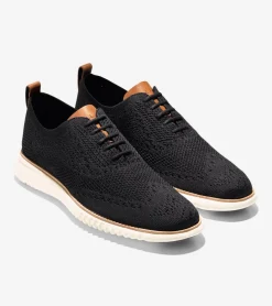 Cole Haan Extended Sizes & Widths|Dress Shoes*Men's 2.ZER&Oslash;GRAND Stitchlite&trade; Wingtip Oxfords BlackStitchlite&trade;-Ivory