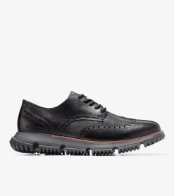 Cole Haan Extended Sizes & Widths|Dress Shoes*Men's 4.ZER&Oslash;GRAND Wingtip Winter Oxfords Black-GrayPinstripe