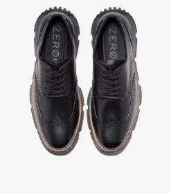 Cole Haan Extended Sizes & Widths|Dress Shoes*Men's 4.ZER&Oslash;GRAND Wingtip Winter Oxfords Black-GrayPinstripe