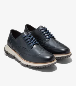 Cole Haan Dress Shoes|Oxfords*Men's 4.ZER&Oslash;GRAND Wingtip Winter Oxfords Blueberry-Drizzle-Pavement