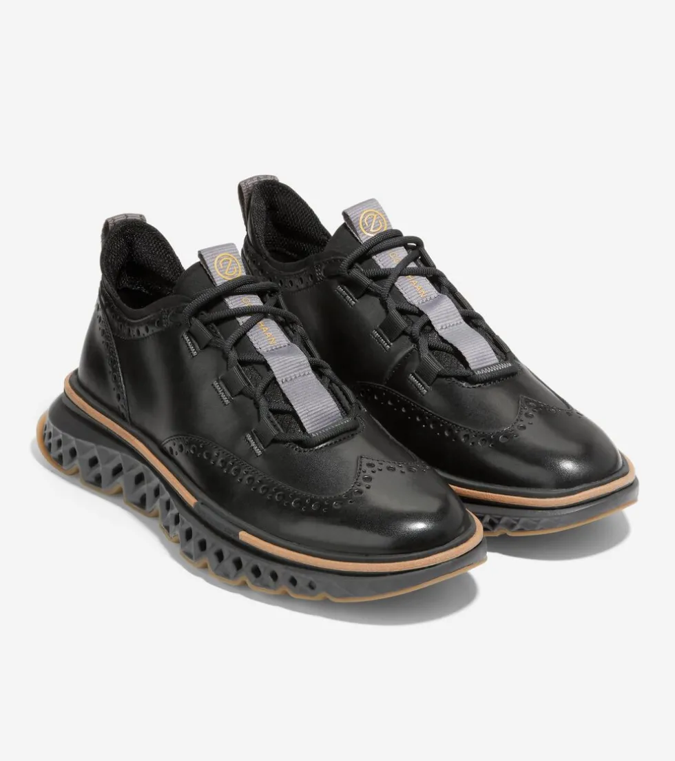 Cole Haan Extended Sizes & Widths|Dress Shoes*Men's 5.ZERØGRAND Wingtip Oxfords Black-Pavement-Stormcloud