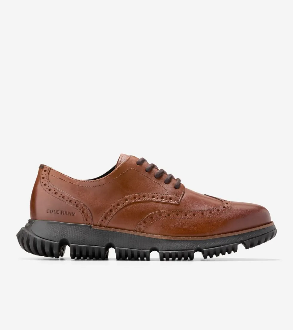 Cole Haan Extended Sizes & Widths|Dress Shoes*Men's 4.ZERØGRAND Wingtip Winter Oxfords BritishTan-GreyPinstripe