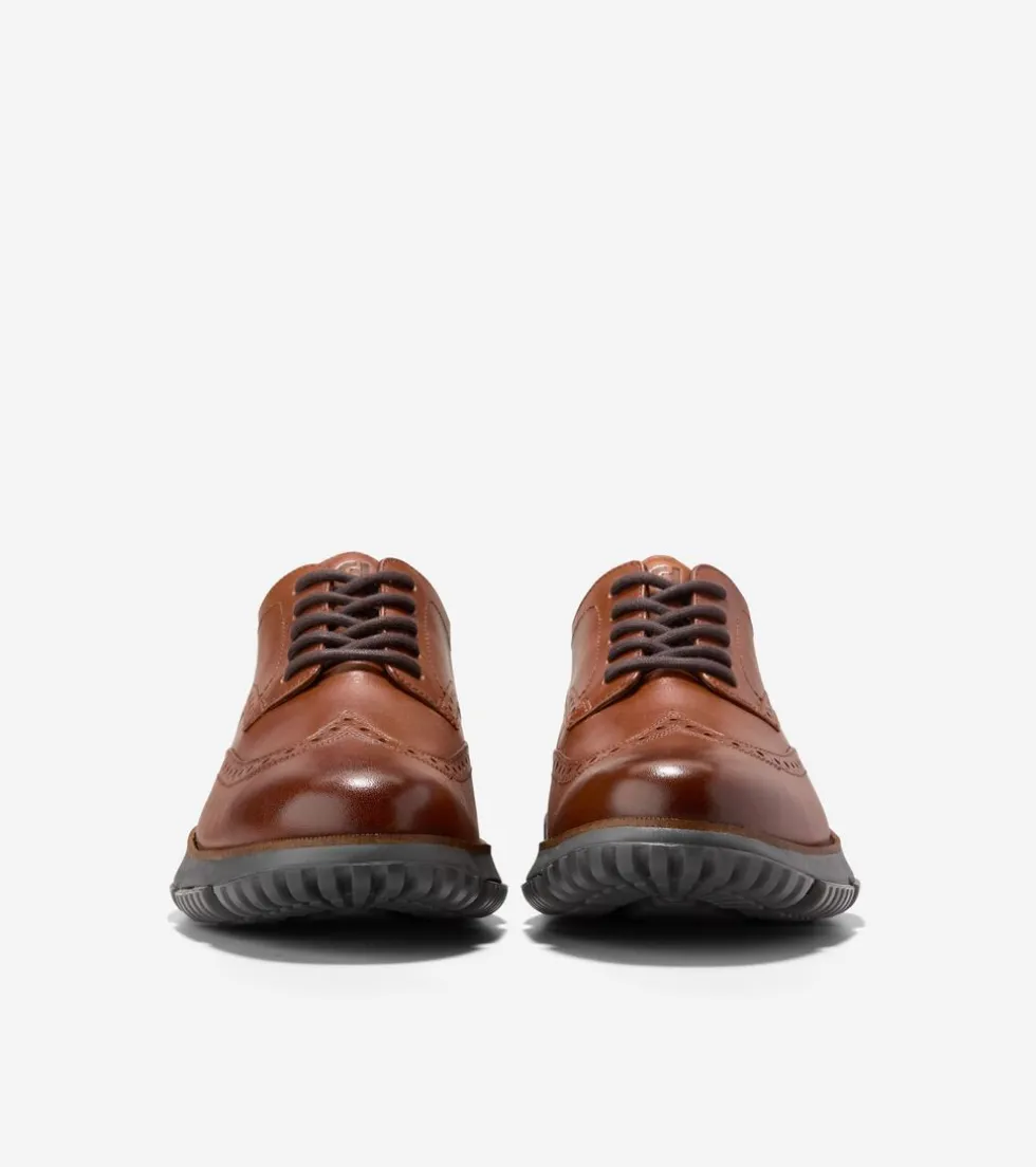 Cole Haan Extended Sizes & Widths|Dress Shoes*Men's 4.ZERØGRAND Wingtip Winter Oxfords BritishTan-GreyPinstripe