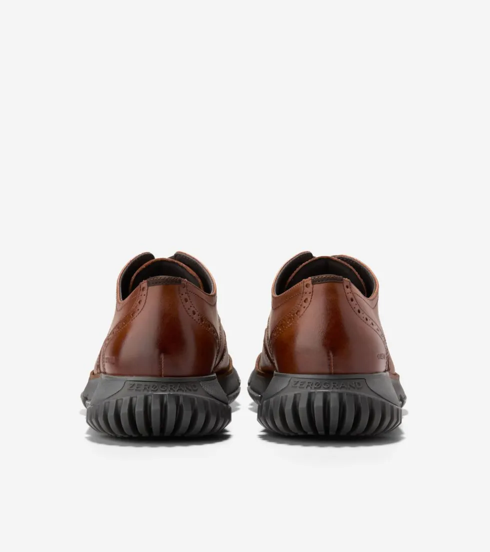Cole Haan Extended Sizes & Widths|Dress Shoes*Men's 4.ZERØGRAND Wingtip Winter Oxfords BritishTan-GreyPinstripe
