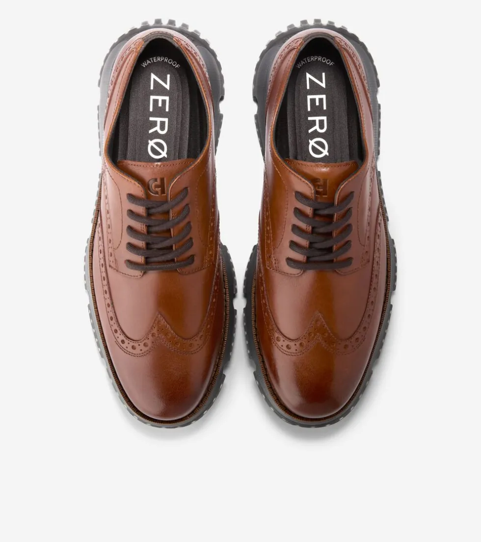 Cole Haan Extended Sizes & Widths|Dress Shoes*Men's 4.ZERØGRAND Wingtip Winter Oxfords BritishTan-GreyPinstripe