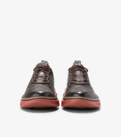 Cole Haan Oxfords*Men's 5.ZER&Oslash;GRAND Wingtip Oxfords Chocolate-Black-RedOchre