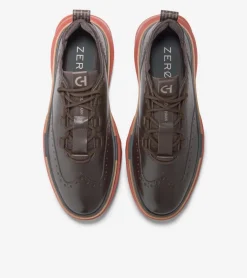 Cole Haan Oxfords*Men's 5.ZERØGRAND Wingtip Oxfords Chocolate-Black-RedOchre