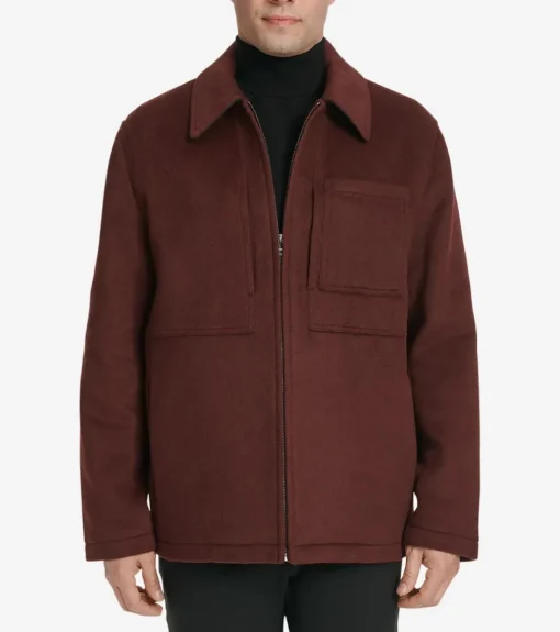 Cole Haan Wool Coats|Outerwear*Men's Zip-Front Blouson Jacket Wine