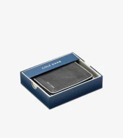 Cole Haan Wallets*Trifold Colored Edge Black-Grey