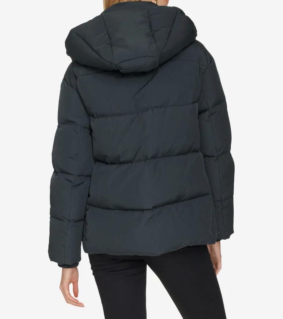 Cole Haan Puffer Jackets|Outerwear*Twill Down Jacket With High Low Hem Black