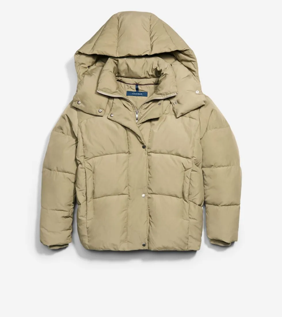 Cole Haan Puffer Jackets|Outerwear*Twill Down Jacket With High Low Hem Sage