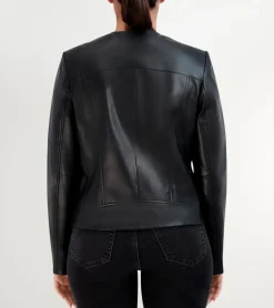 Cole Haan Outerwear|Leather & Suede Jackets*Women's Asymmetrical Leather Jacket Black