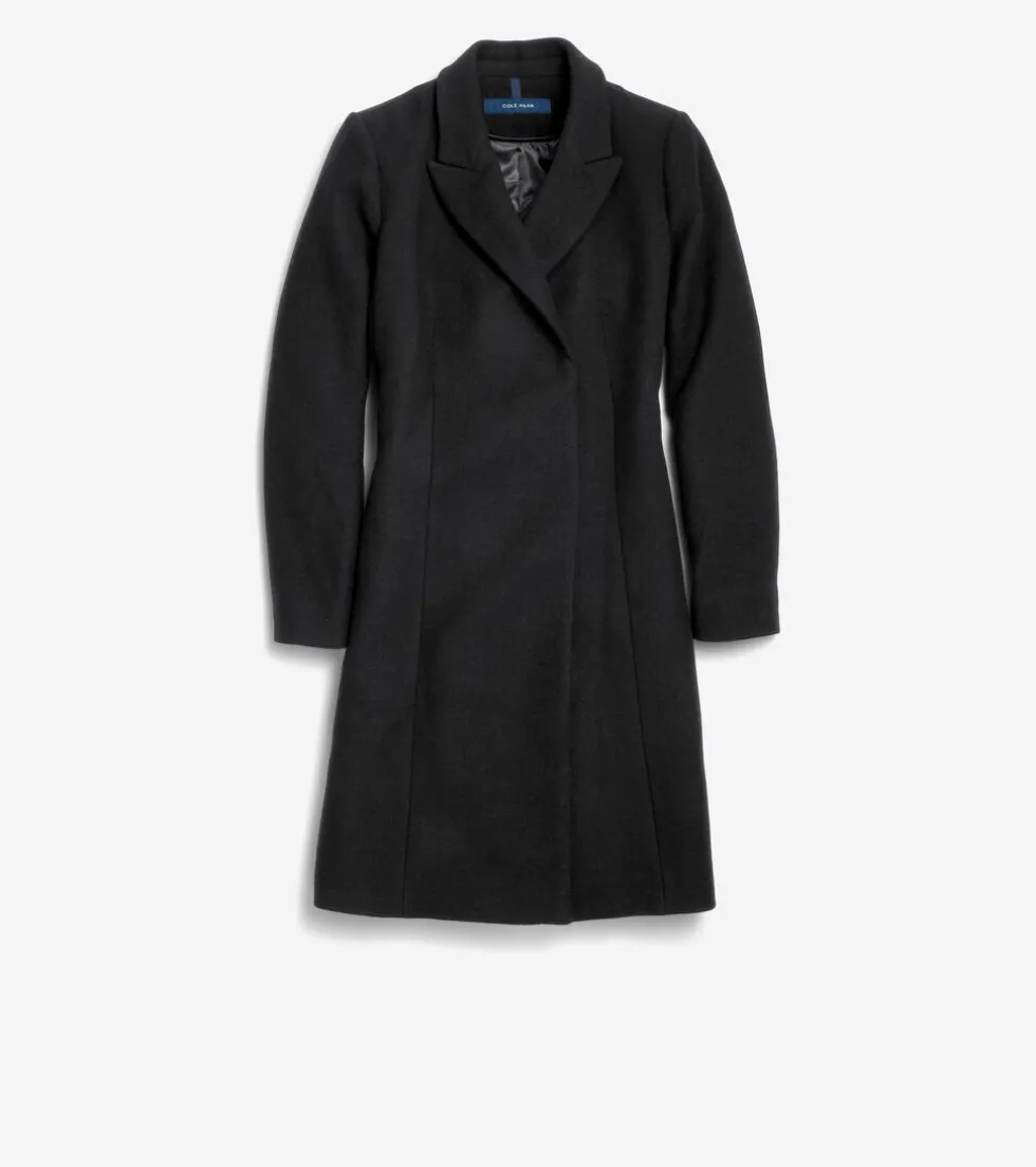 Cole Haan Wool Coats|Peacoats & Blazers*Women's Asymmetrical Peak Lapel Coat Black