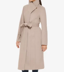 Cole Haan Wool Coats|Trench Coats*Women's Belted Long Coat Stone