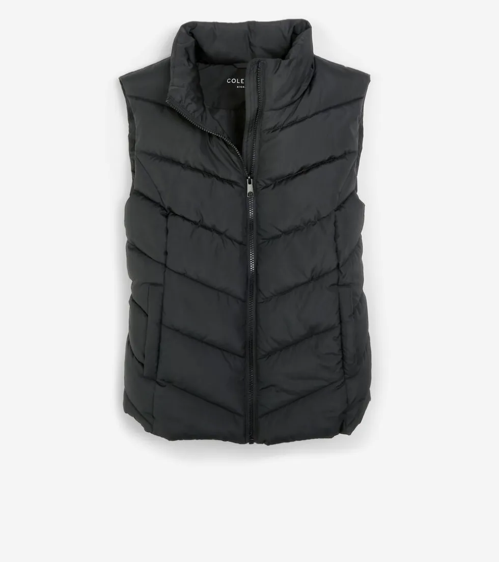 Cole Haan Vests|Outerwear*Women's Chevron Quilted Vest Black