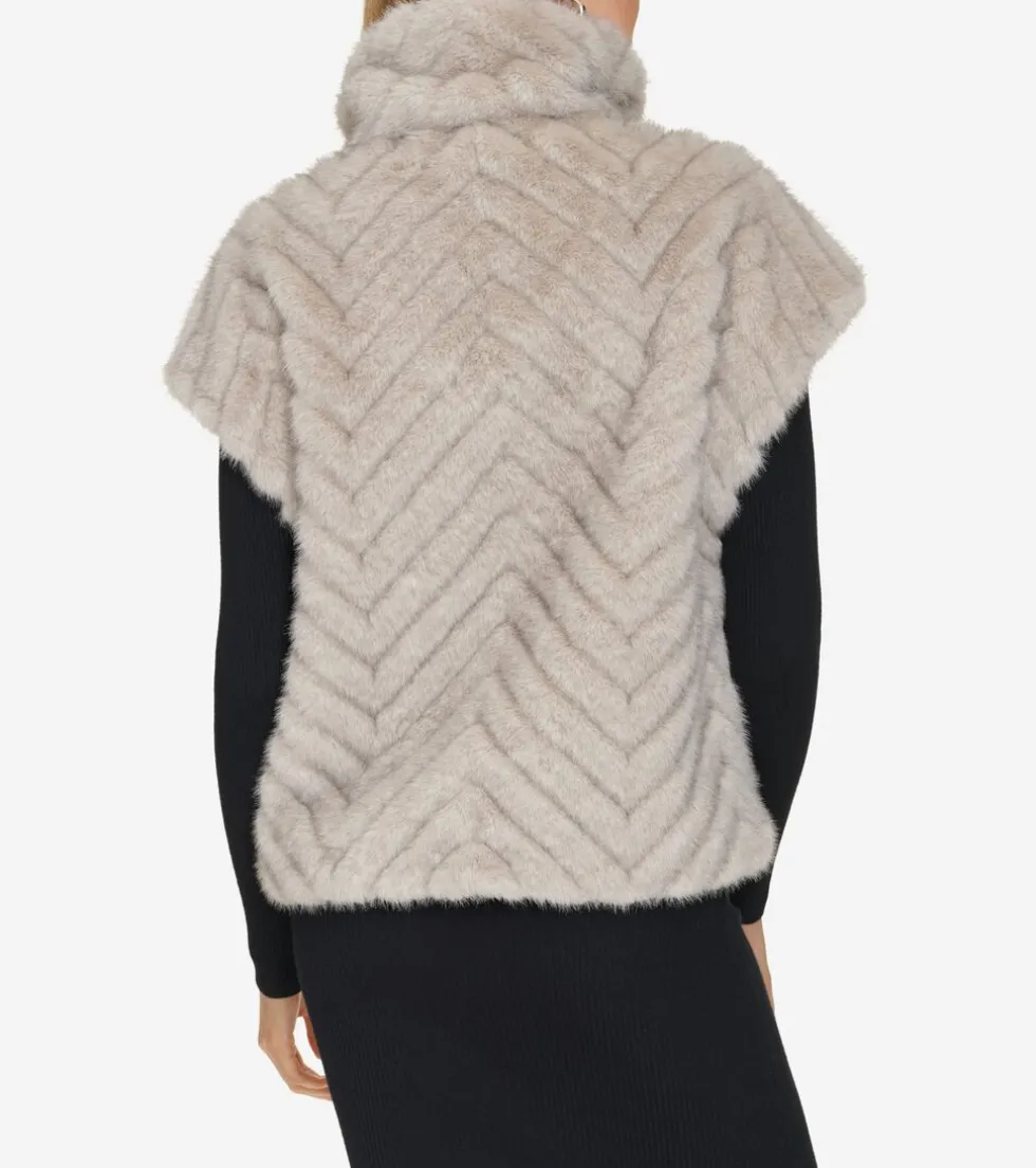 Cole Haan Vests|Outerwear*Women's Faux Fur Vest Grey