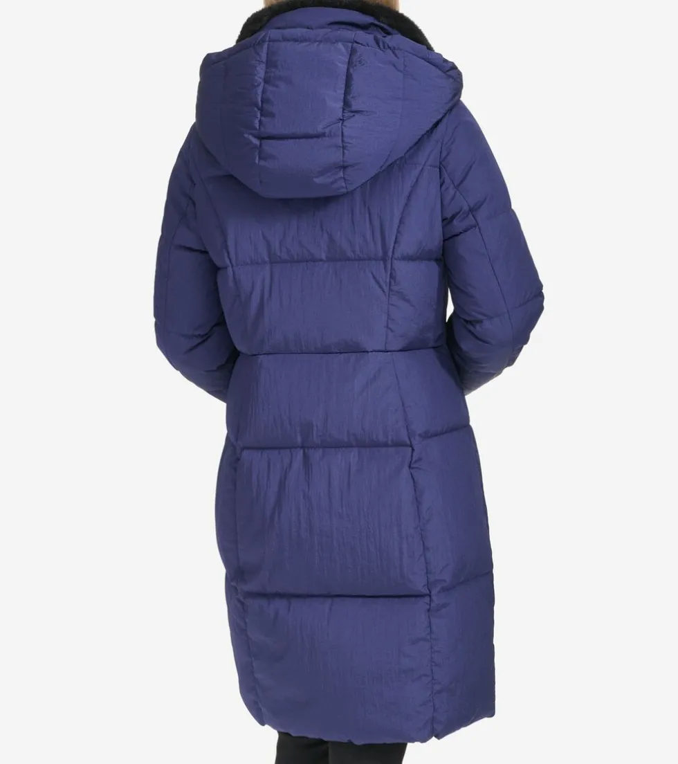 Cole Haan Puffer Jackets|Outerwear*Women's Faux-Fur Collar Puffer Coat Navy