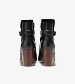 Cole Haan Boots*Women's Glendale Buckle Ankle Boots Black-Brown