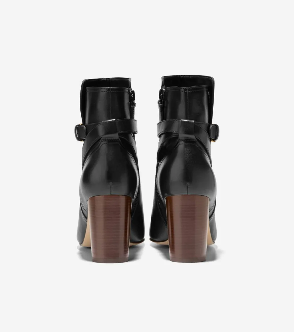 Cole Haan Boots*Women's Glendale Buckle Ankle Boots Black-Brown