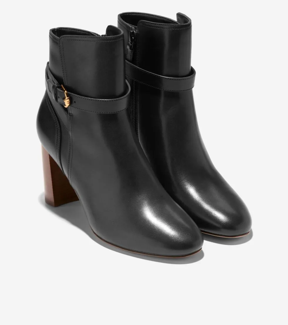 Cole Haan Boots*Women's Glendale Buckle Ankle Boots Black-Brown