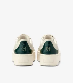Cole Haan Sneakers*Women's GrandPr&oslash; Max Platform Sneakers Ivory-Oat-PineCrocPrint